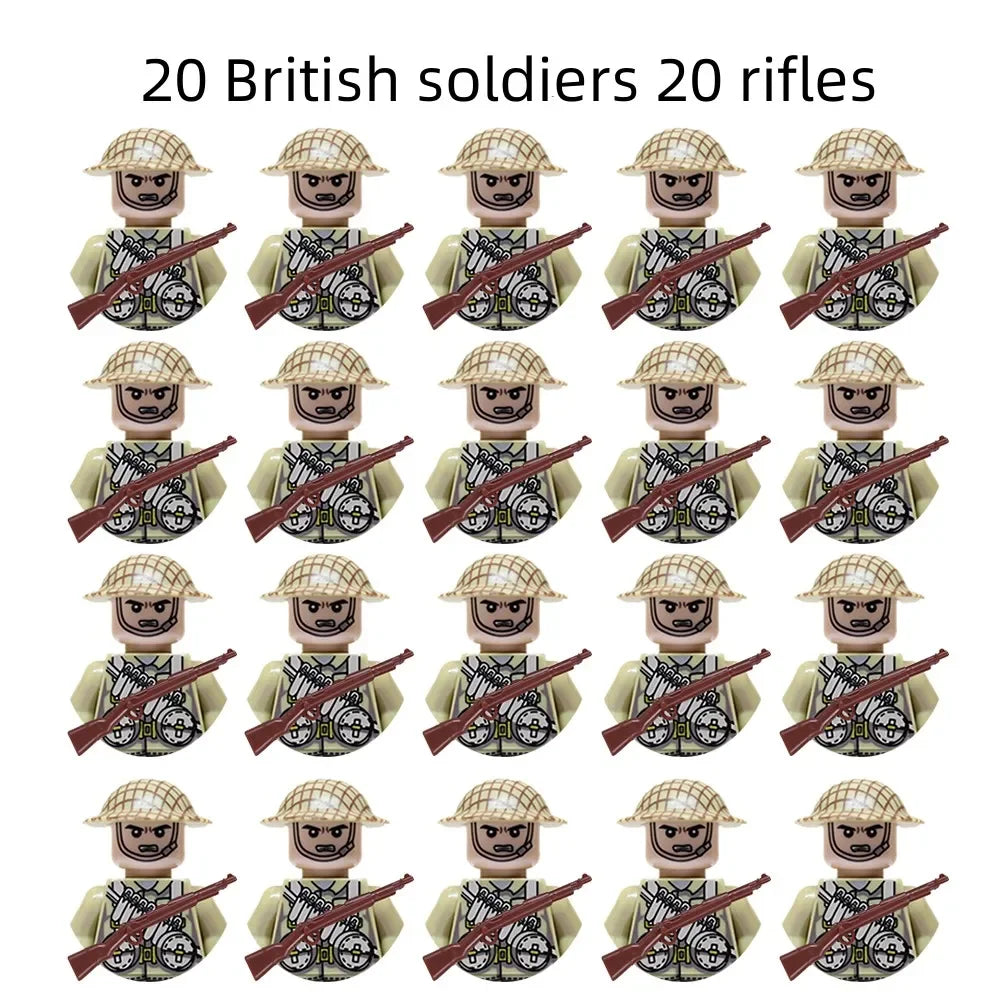 Multi-style military soldiers mini character building blocks DIY assembled building blocks children's collection toys and gif