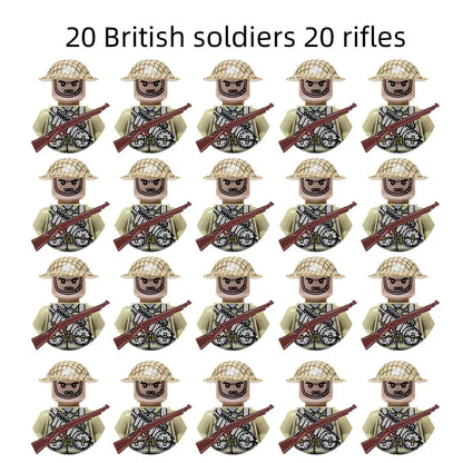 Multi-style military soldiers mini character building blocks DIY assembled building blocks children's collection toys and gif