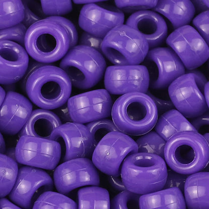 100/200/400pcs 6x9mm Solid Color Large Hole Pony Beads DIY Jewelry Making For Friendship Bracelets & Hair Braids Craft Suppli