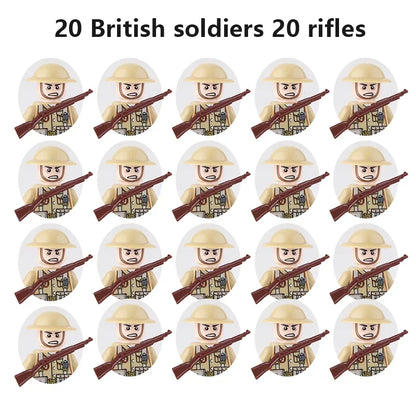 Multi-style military soldiers mini character building blocks DIY assembled building blocks children's collection toys and gif