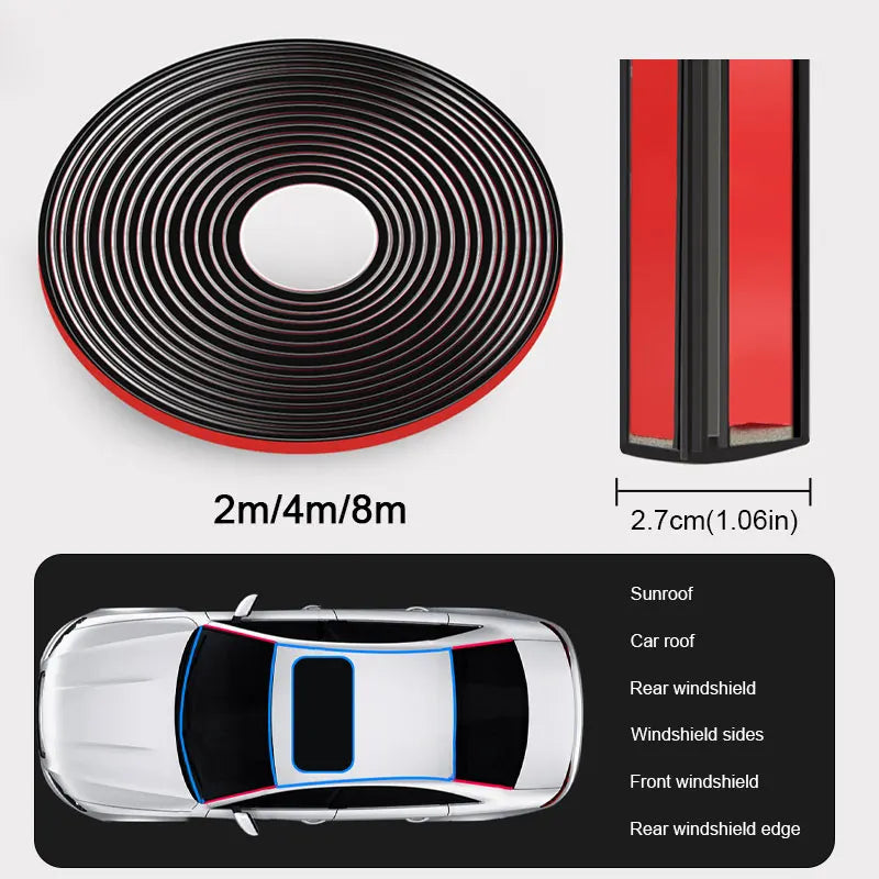 SEAMETAL Rubber Car Seals Edge Sealing Strips Auto Roof Windshield Car Sealant Protector Anti-collision Strip Window Seals