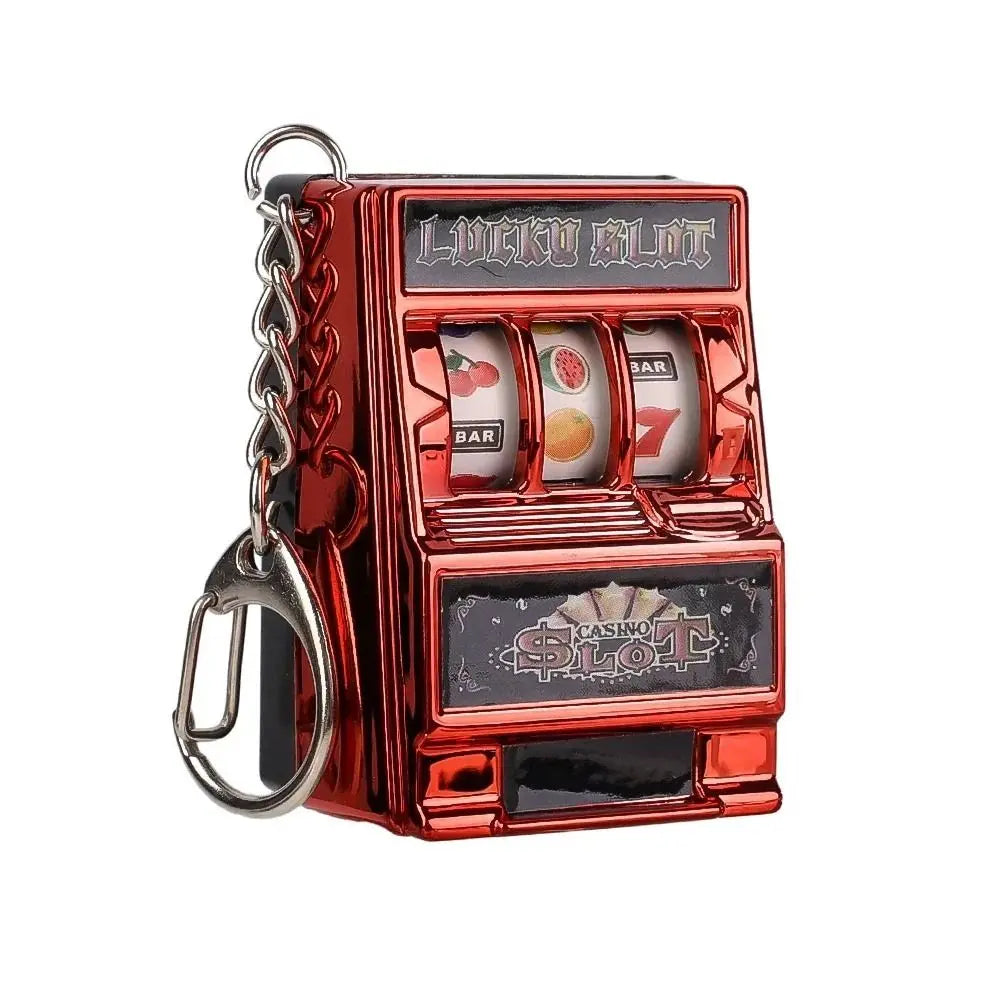 Mini Gambling Slot Machine Key Chains Creative Arcade Pocket Fruit Lucky Jackpot Gadget Antistress Toy Funny Games Keychain R