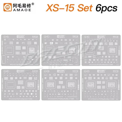 Amaoe BGA Reballing Stencil Template For iPhone 17 16 15 14 13 12 11 Pro Max XSMax 8 7P 7 6 A18 Tin Planting Soldering Net to