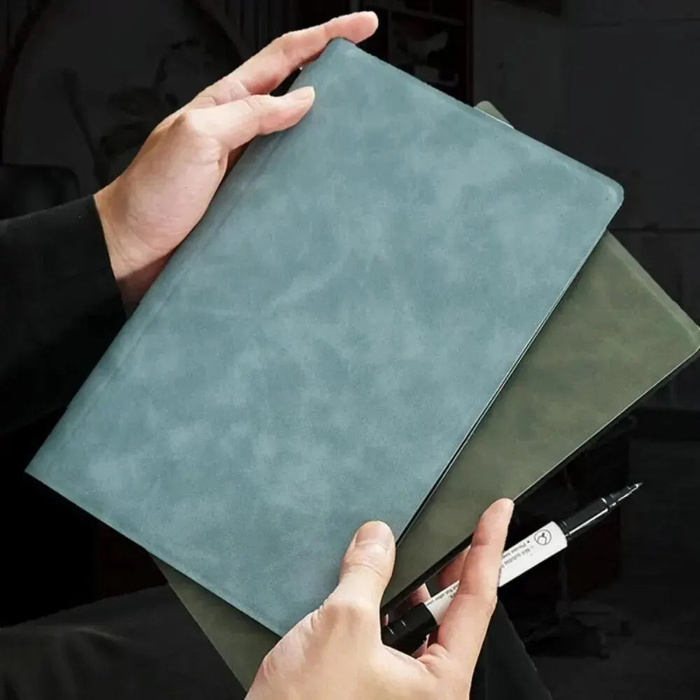 1 Pcs Reusable Whiteboard Notebook Set With Whiteboard Pen Erasing Cloth Leather Memo Pad Weekly Planner Portable Stylish Off