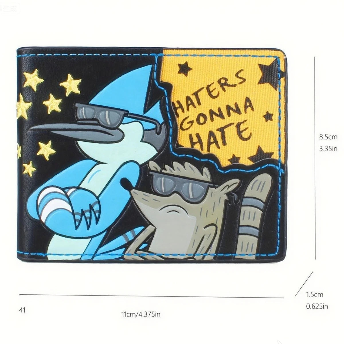 Cartoon Wallet Men's Wallet | Boy's Wallet | Haters Gonna Hate Embroidery. | Ideal Choice for Holiday Gifts