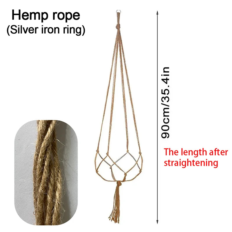 Hanging Plant Pot Hanging Basket Vases with Hook Creative Macrame Suspension Plant Planters for Hanging Flower Pot Net