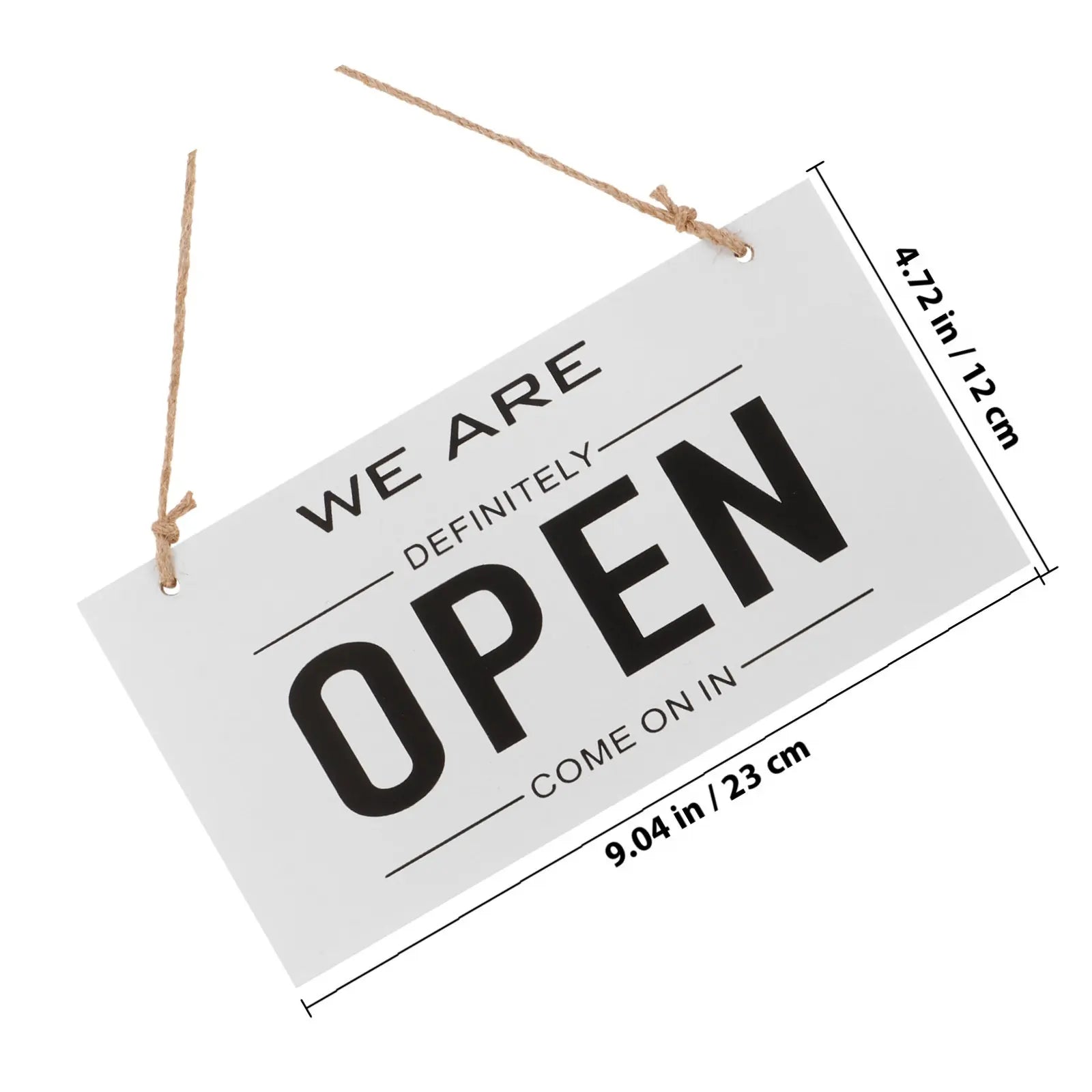 Double-Sided Wooden Store Sign White Simple Design Open Closed Sign for Door Hanging Rustic Decor