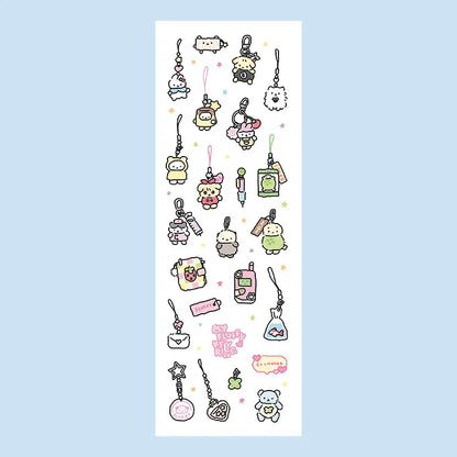 Korean Cartoon Cute Kawaii Graffiti Hand Drawn Rabbit Sticker Hand Account Photo Planner Diary Scrapbook DIY Decorative Stick