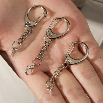 C Shaped Clasps Key Ring Lobster Clasp Keychains Connector Hook For DIY Jewelry Making Finding Key Chain Accessories