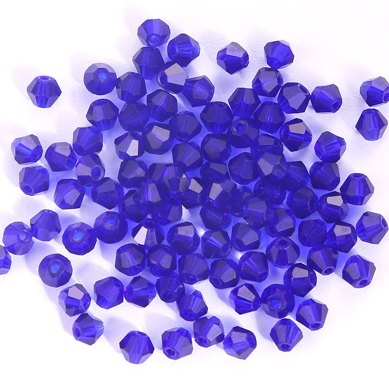 100Pcs 4MM Glass Bicone Shaped Beads Faceted Crystal Beads for Jewelry Making Bracelet Necklace Earrings DIY Beading - 26