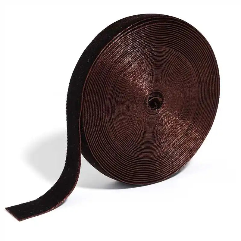 5-10yards/roll Velvet Ribbons Deep Brown Color Single Face Flocking Webbing For DIY Christmas Crafts Party Wrapping Decoratio