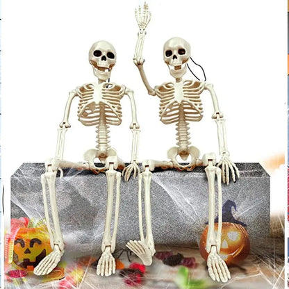 40cm Human Shape Bones Posable Skeleton,Haunted House Horror Props,Halloween Skull Skeleton Party Home Decorations DIY Suppli