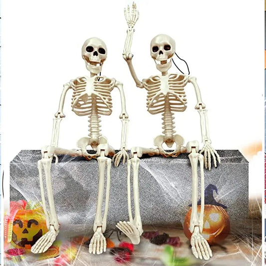 40cm Human Shape Bones Posable Skeleton,Haunted House Horror Props,Halloween Skull Skeleton Party Home Decorations DIY Suppli
