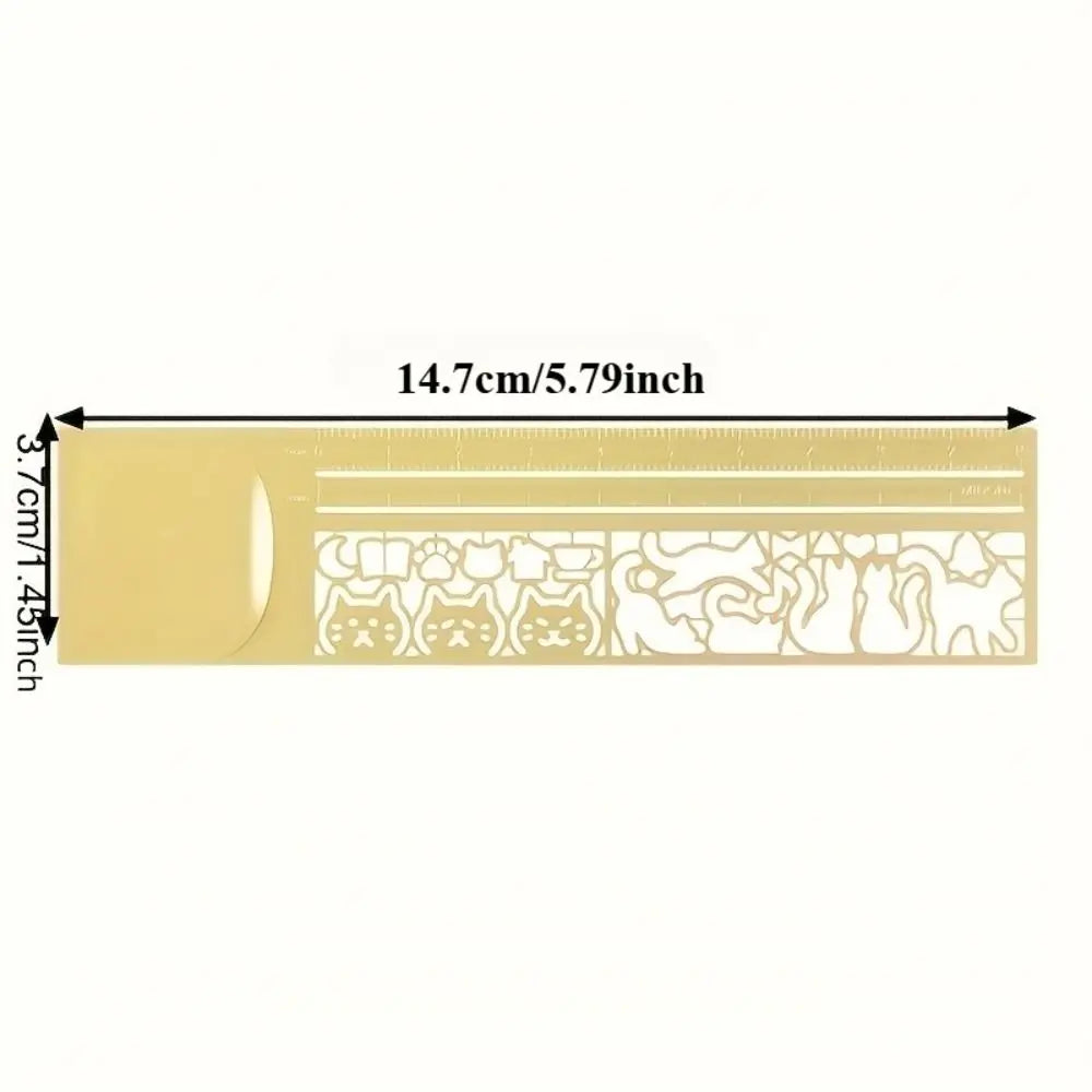 Cat Pattern Double-Sided Bookmark Diary Planning Book Note Gifts Cat Template Ruler Multifunctional Stationery Tool