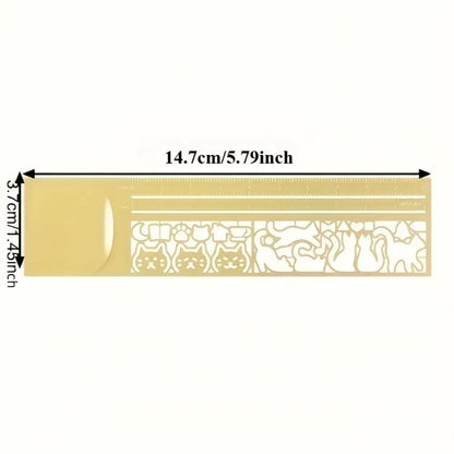 Cat Pattern Double-Sided Bookmark Diary Planning Book Note Gifts Cat Template Ruler Multifunctional Stationery Tool