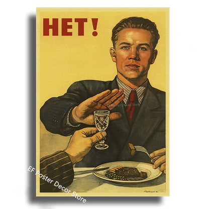 Vintage Stalin USSR CCCP Poster Poster Aesthetic Prints and Posters Wall Art Retro Painting Home Room Cafe Club Dorm Wall Dec
