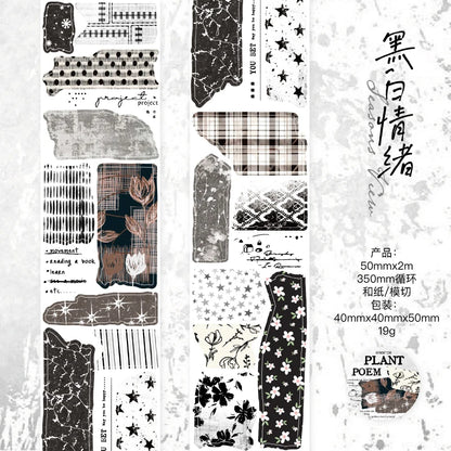 Journal GO 5x200cm Poem of Plants Landscaping Collage Sticker Creative DIY Journal Scrapbooking Card Album Decor Material - a