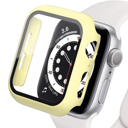 Tempered Glass+cover For Apple Watch Accessories 45mm 41mm 44mm 40mm 42mm Screen Protector Apple watch Case serie 9 4 5 6 SE 