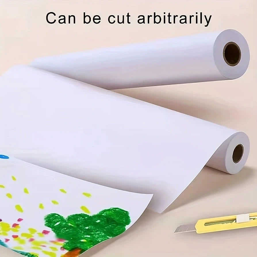 White Drawing Paper Roll 10m Art Paper Roll 44CM X 10M Painting Sketching Paper for Easel Paper, Bulletin Board Paper Gift Wr