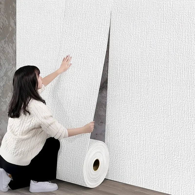Foam 3D Linen Wall Stickers Colorul Thickened Moisture-proof Wallpaper Home Decor Living Room Decoration Waterproof Wallpaper