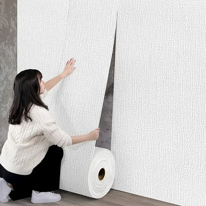 Foam 3D Linen Wall Stickers Colorul Thickened Moisture-proof Wallpaper Home Decor Living Room Decoration Waterproof Wallpaper