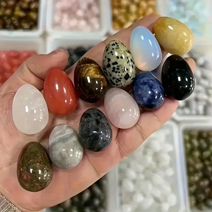 12 PCS Egg Stones, Polished Crystal Stones, DIY Decorations, Suitable as Home Décor, Desktop Ornaments, Aquarium Decorations