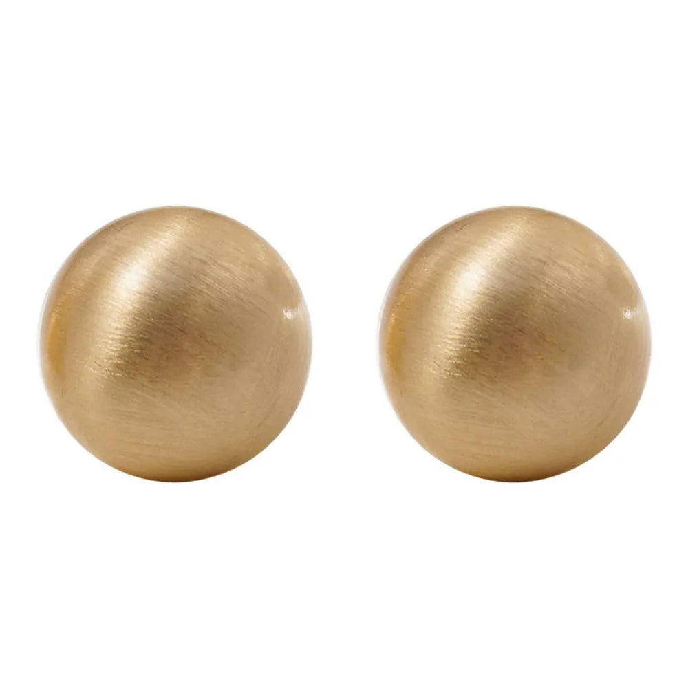 Vintage Exaggerated Personality Round Matte Stud Earrings for Women Temperament Enfashion Korea Earring Jewelry Accessory Gif