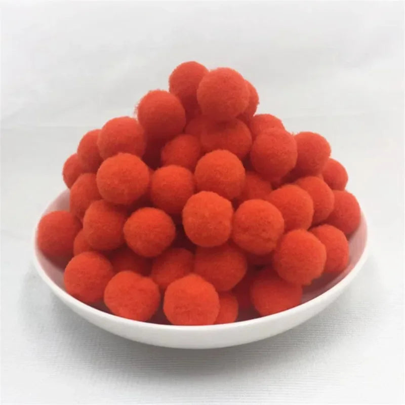 Kids DIY Pompoms Toy Craft Supplies Mini Fluffy Pompon 10/15/20/25mm Pom Poms Christmas Home Decoration Accessories 100pcs/50