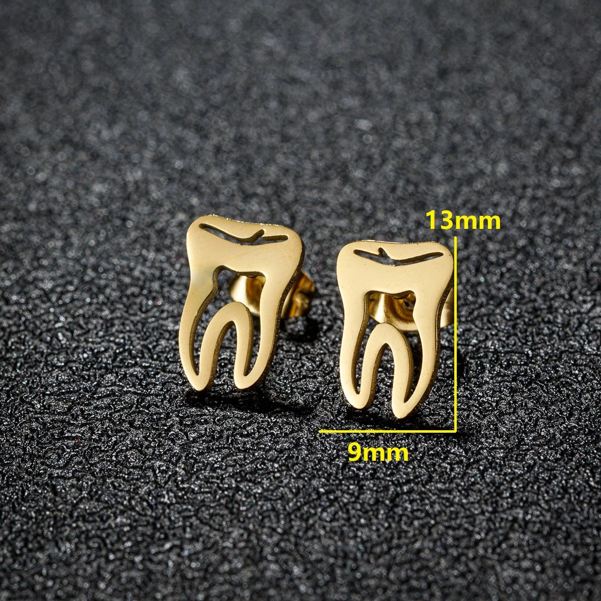 Punk Stainless Steel Dentist Tooth Stud Earrings For Women Doctor Nurse Tragus Piercing Earrings Jewelry Accessories Aretes -