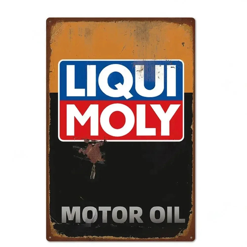 Engine Oil Vintage Signs Poster Metal Sign Decorative Plaque for Garage Gas Station Man Cave Club Bar Home Room Wall Decor - 