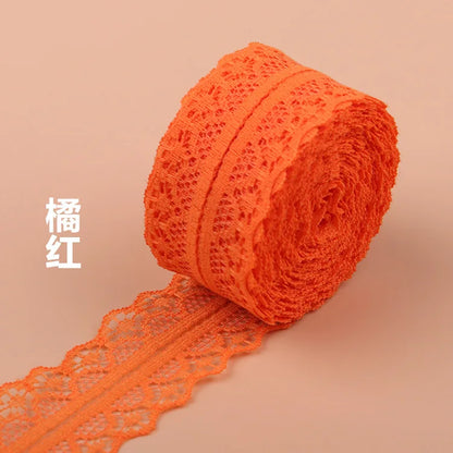 (10Meters/Roll) 3cm Non-Stretchy Lace Ribbon White Black Red Blue Purple Green Pink Yellow Orange DIY Crafts Flower Decoratio