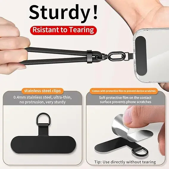 Universal Adjustable Phone Lanyard Crossbody Necklace Strap Phone Case Long Hanging Rope with Clip Anti-Lost Durable and Stur