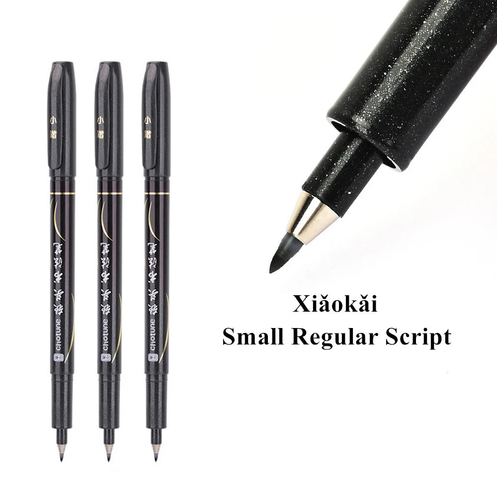 3 Pcs/Set Calligraphy Painting Pen Chinese Brush Pens for Writing Lettering Signatures Soft Brush Tip Refillable Ink Art Craf