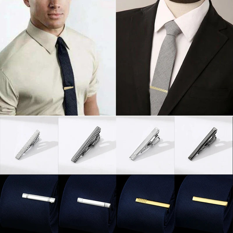 Tie Pin For Men Classic Tie Clips Copper Tie Bar Tie Collar Pin Business Corbata Necktie Clip Jewelry Gift Wedding Accessorie
