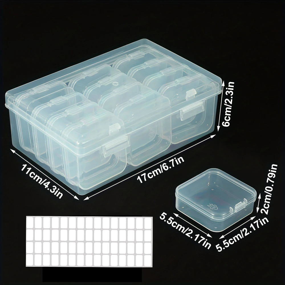 DIY Diamond Painting Embroidery Storage Box, Nail Art Jewelry Rhinestone Mosaic Storage Container, Multifunctional Storage Bo