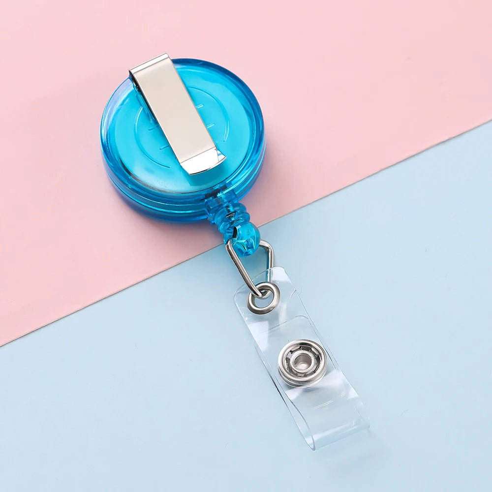 Retractable Steel Cord Pull Reel Keychains Spring Buckle Clasp Wire Rope Key Ring Recoil ID Card Holder Key Chain Multiple To