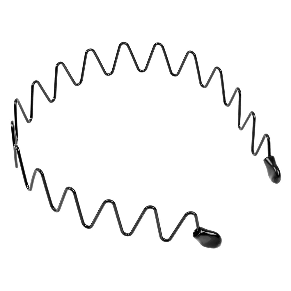 6/1pcs Fashion Metal Hair Band for Men Women Unisex Black Waved Hair Head Hoop Sports Headband Hairband Hair Accessories - St