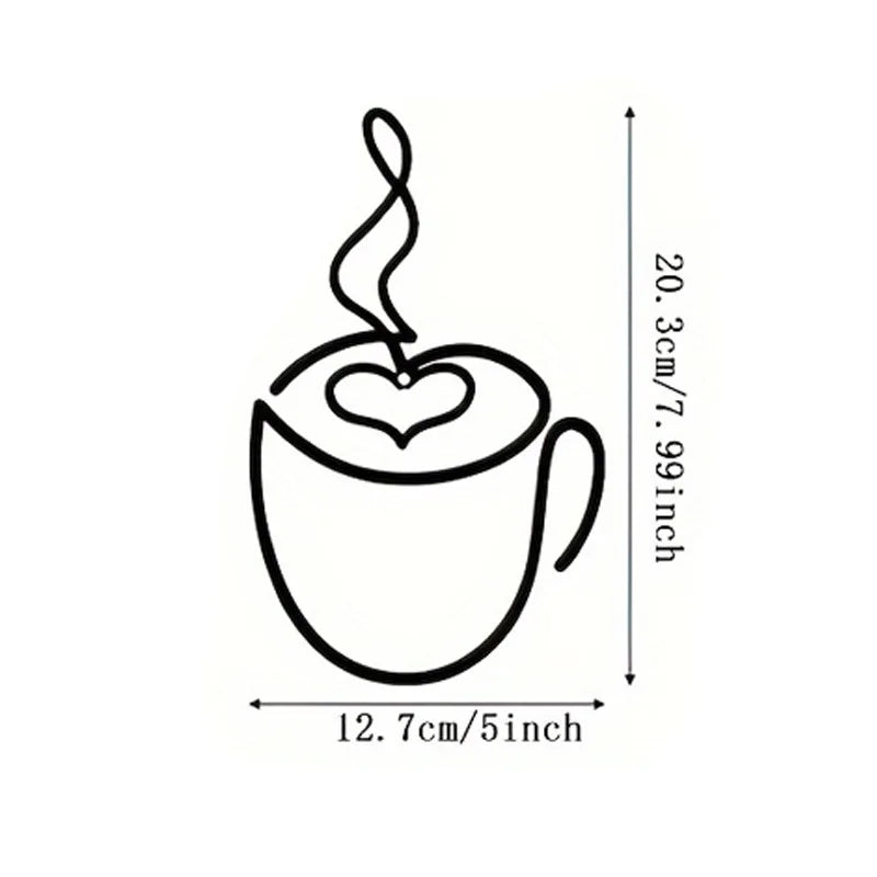 1/3pcs of Creative Coffee Wall Hangings, Coffee Shop Decorations, Interior Wall Decorations, Wall Hanging Iron Paintings - St