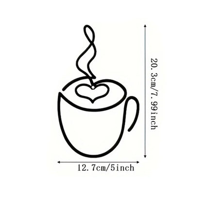 1/3pcs of Creative Coffee Wall Hangings, Coffee Shop Decorations, Interior Wall Decorations, Wall Hanging Iron Paintings - St