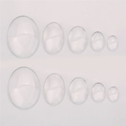 1pack Oval Round Glass Cabochon 30x40mm 6mm 8mm 10mm 12mm 18mm 20mm 25mm 30mm Transparent Clear Flatback Cameo Jewelry Making