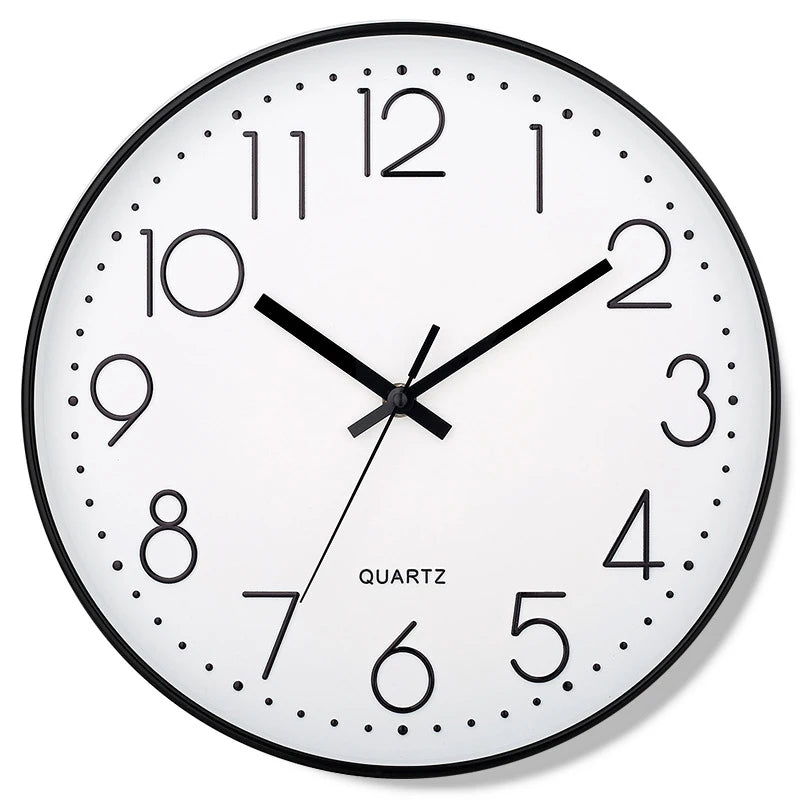 8 Inch Mute Quartz Wall Clock Cubic Digital Clock Living Room Bedroom Wall Clock Simple Digital Clock Home Decorations - Whit