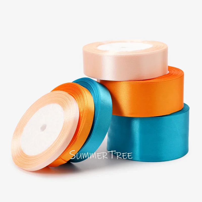 Satin Ribbon 25yards 6mm - 50mm Sash Gift Wrap Bow Handmade DIY Craft Halloween Christmas Wedding Birthday Party Decoration