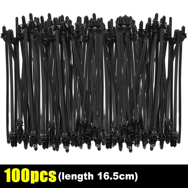 Push Mount Cable Ties Clip Self Locking Zip Tie for Car Automotive Wire Harness Nylon Straps Wire Cable Management Fastener -