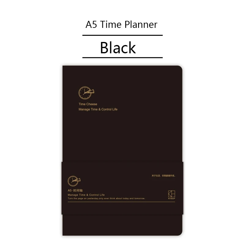 Kinbor Notebook Journal A5 Self-filling Budget Planner PU Material Agenda Planning Notebook 공책 Writing Office School Statione
