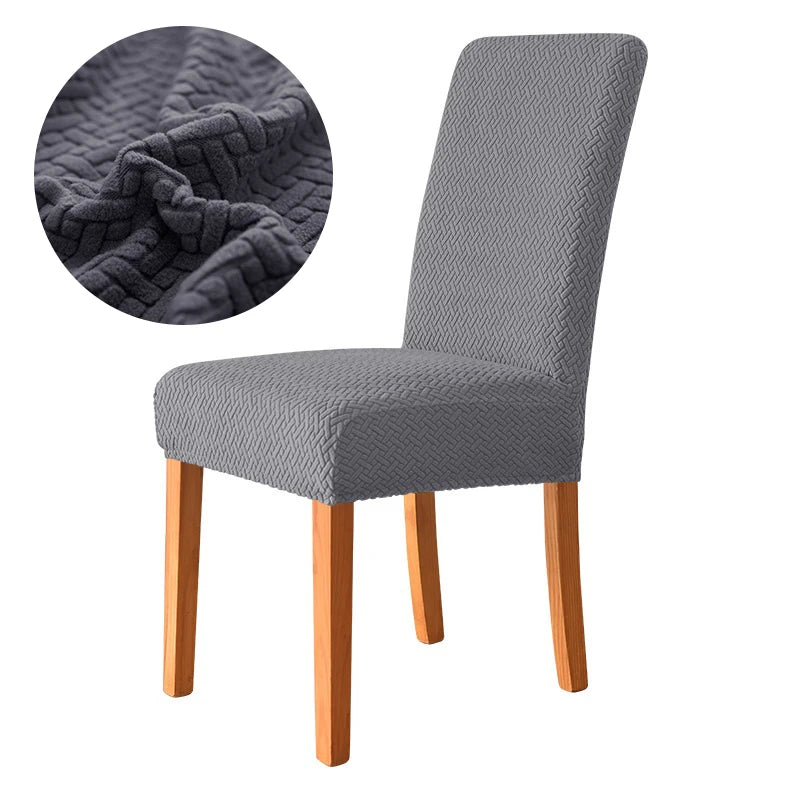 Elastic Dining Room Chair Cover Stretch Thick Jacquard Kitchen Chair Cover Slipcover For Dining Kitchen Hotel Wedding Banquet