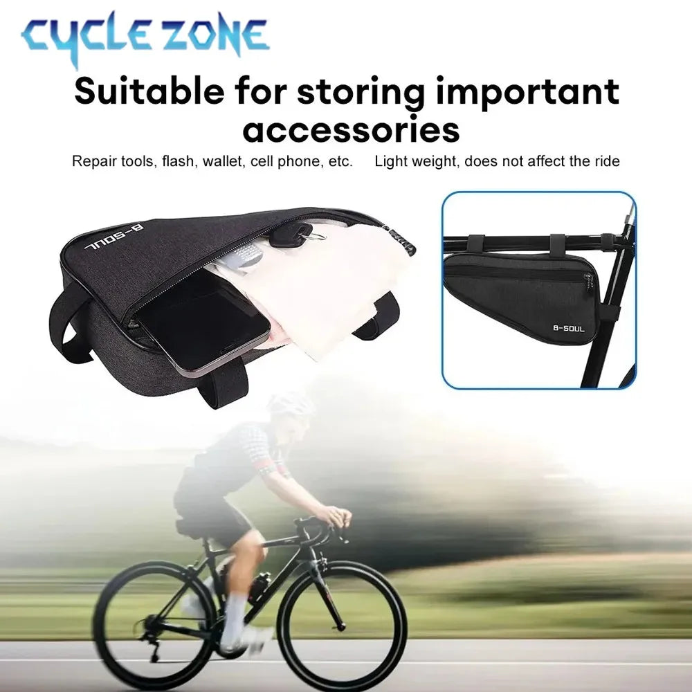 Bicycle Triangle Bag Bike Front Tube Frame Saddle Storage Bags MTB Cycling Pouch Durable Bike Versatile Bag Bicycle Accessori