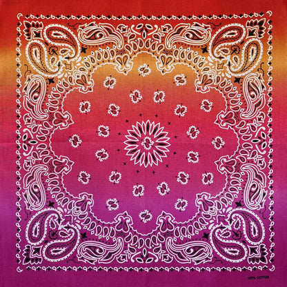 New Fashion Hip Hop 100% Cotton Bandana Square Scarf 55cm*55cm Black Red Paisley Headband Printed For Women/Men/Boys/Girls - 