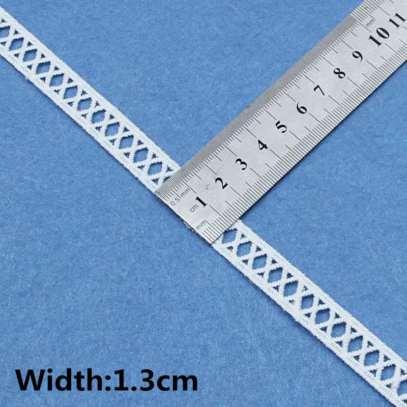 5Yards White Cotton Embroidered Lace Trim Ribbons Fabric DIY Handmade Craft Materials Sewing Clothes Accessories