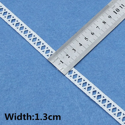 5Yards White Cotton Embroidered Lace Trim Ribbons Fabric DIY Handmade Craft Materials Sewing Clothes Accessories