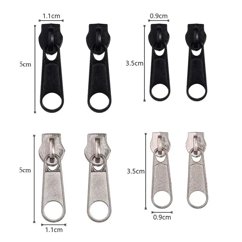 Zipper Head Zipper Repair Kit Easy Fix Zipper Slider Head Puller Closure Universal Replacement Broken Wearable 3# 5# 8# 10# -